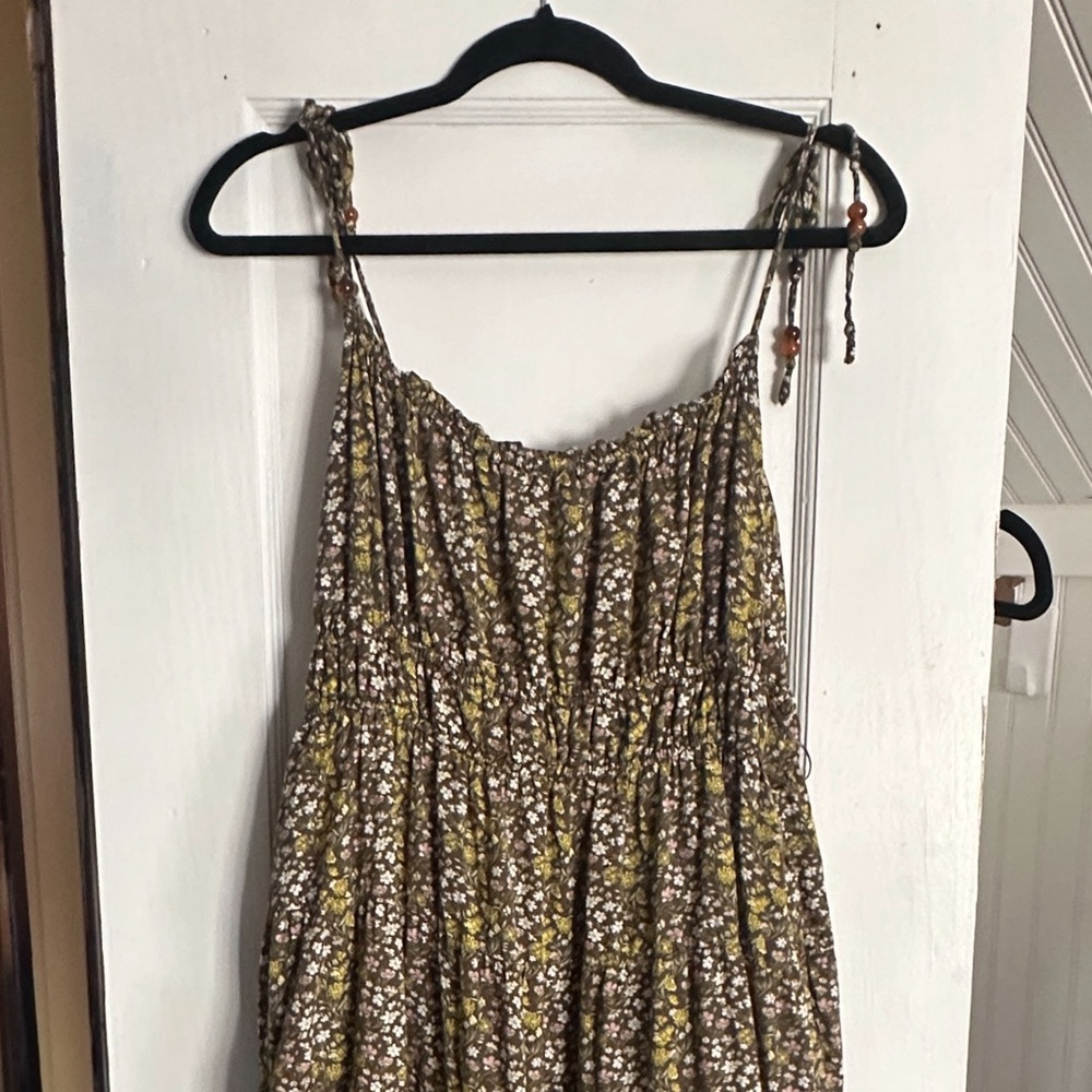 J. Crew Green Floral Maxi Skirt